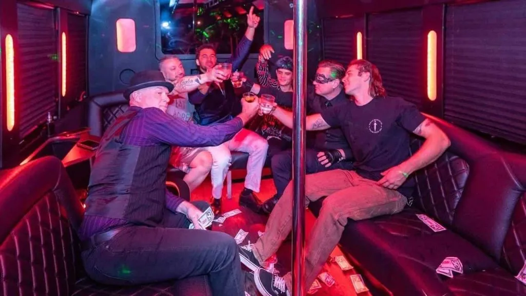 bachelor party bus and bad girls min